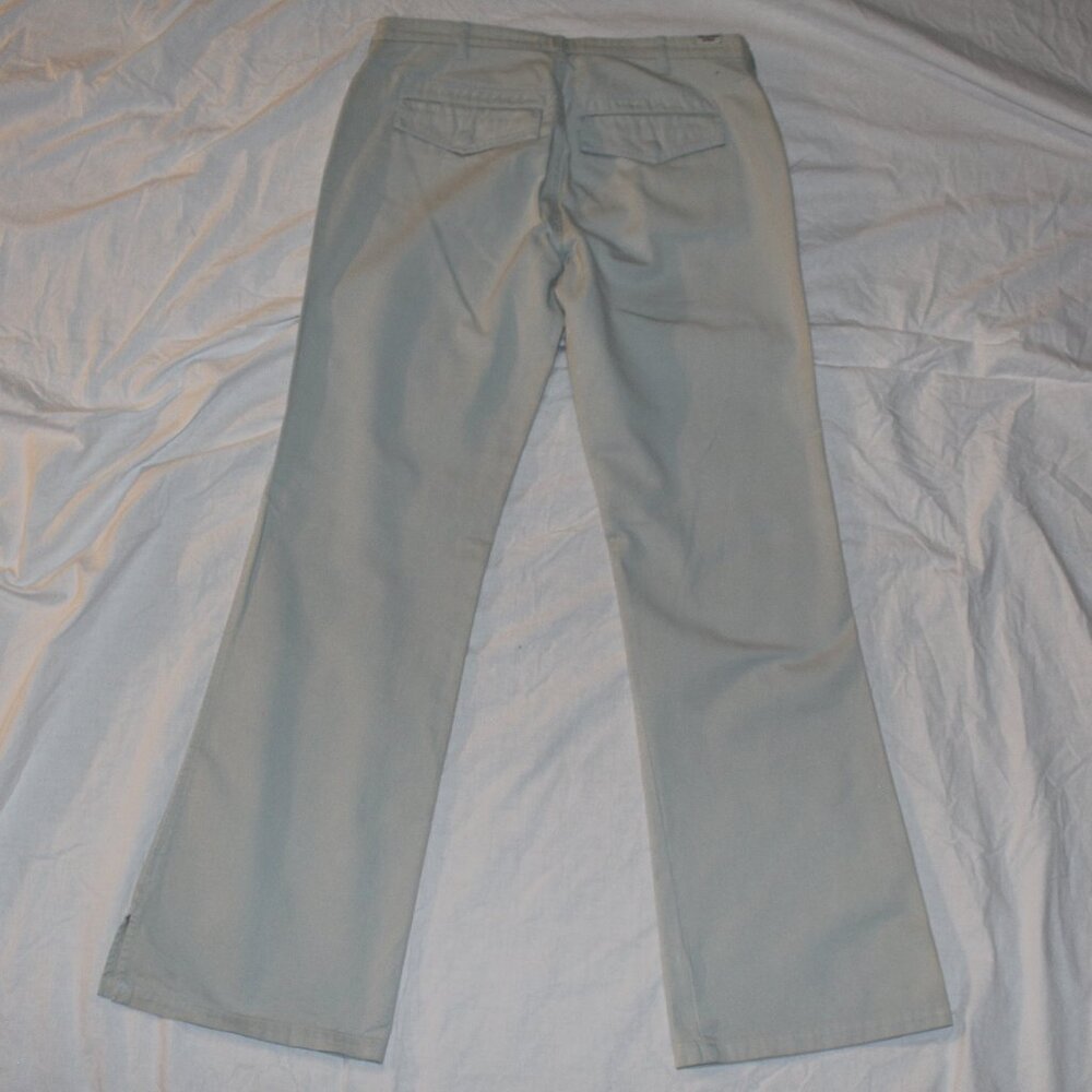 NWT - Abercrombie & Fitch Dusty Blue Sz 6 Long Chino Pant Button Fly Flap Pocket - Picture 13 of 15